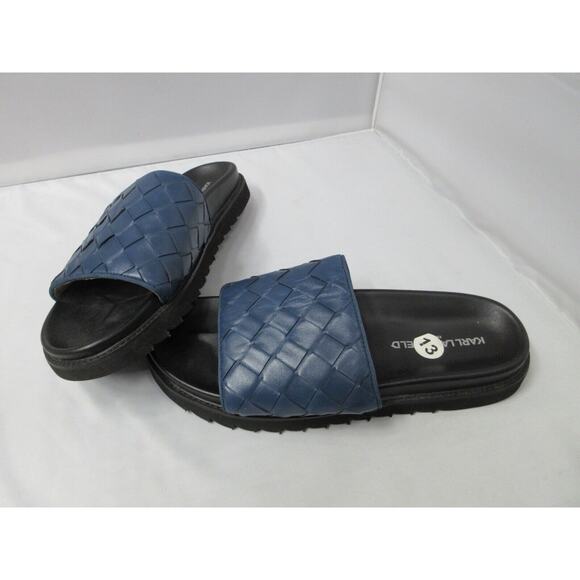 Karl Lagerfeld Paris Leather Weave Slide Size 13 Dark Blue / Black - LF1S2124 Amazon.com | Karl Lagerfeld Paris womens Opal - Platform  main image 2